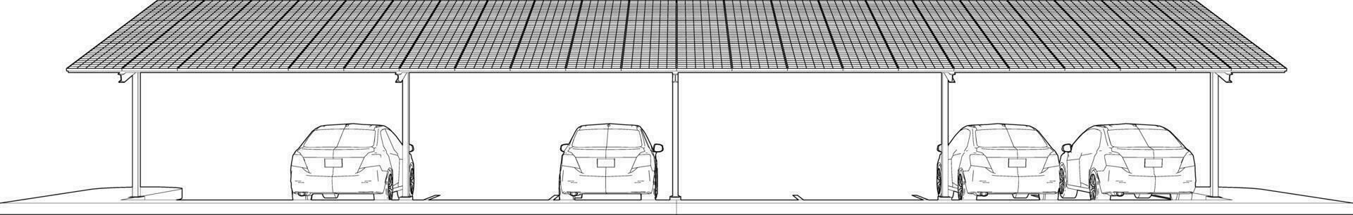 3d illustration de solaire abri d'auto vecteur