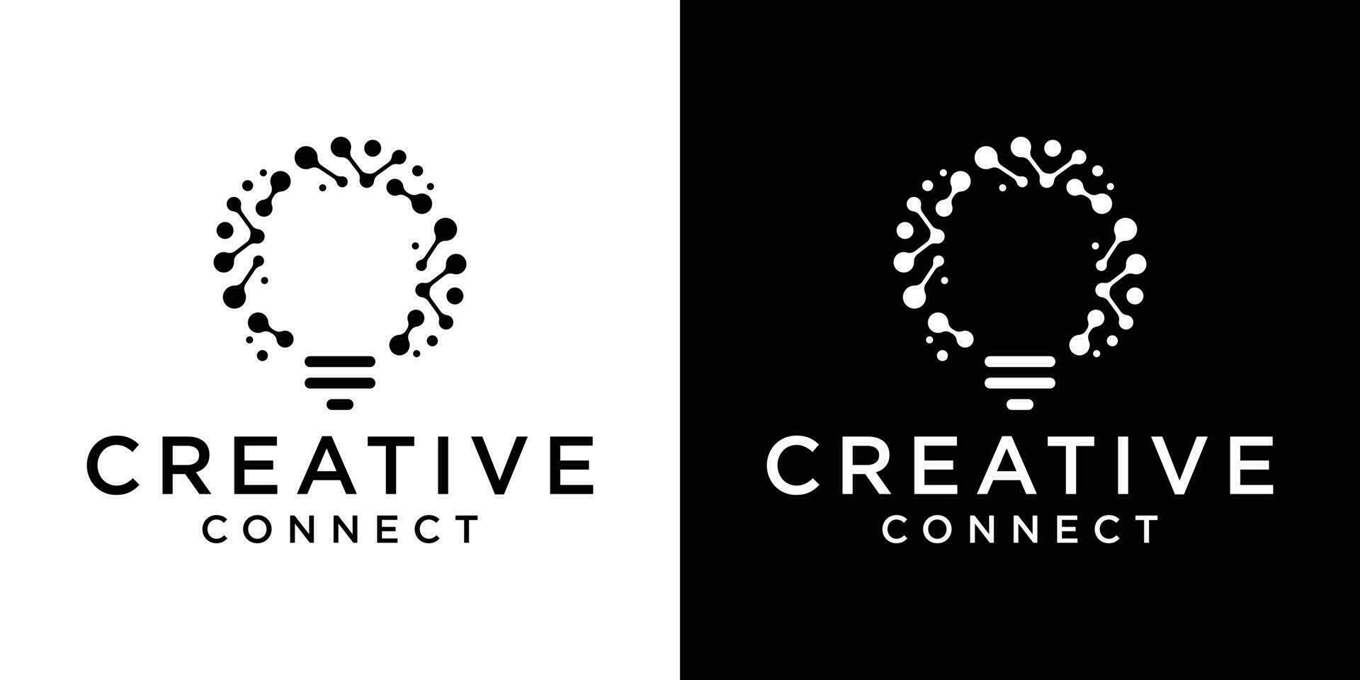 logo conception Créatif inspiration lien et lampe, idée icône vecteur