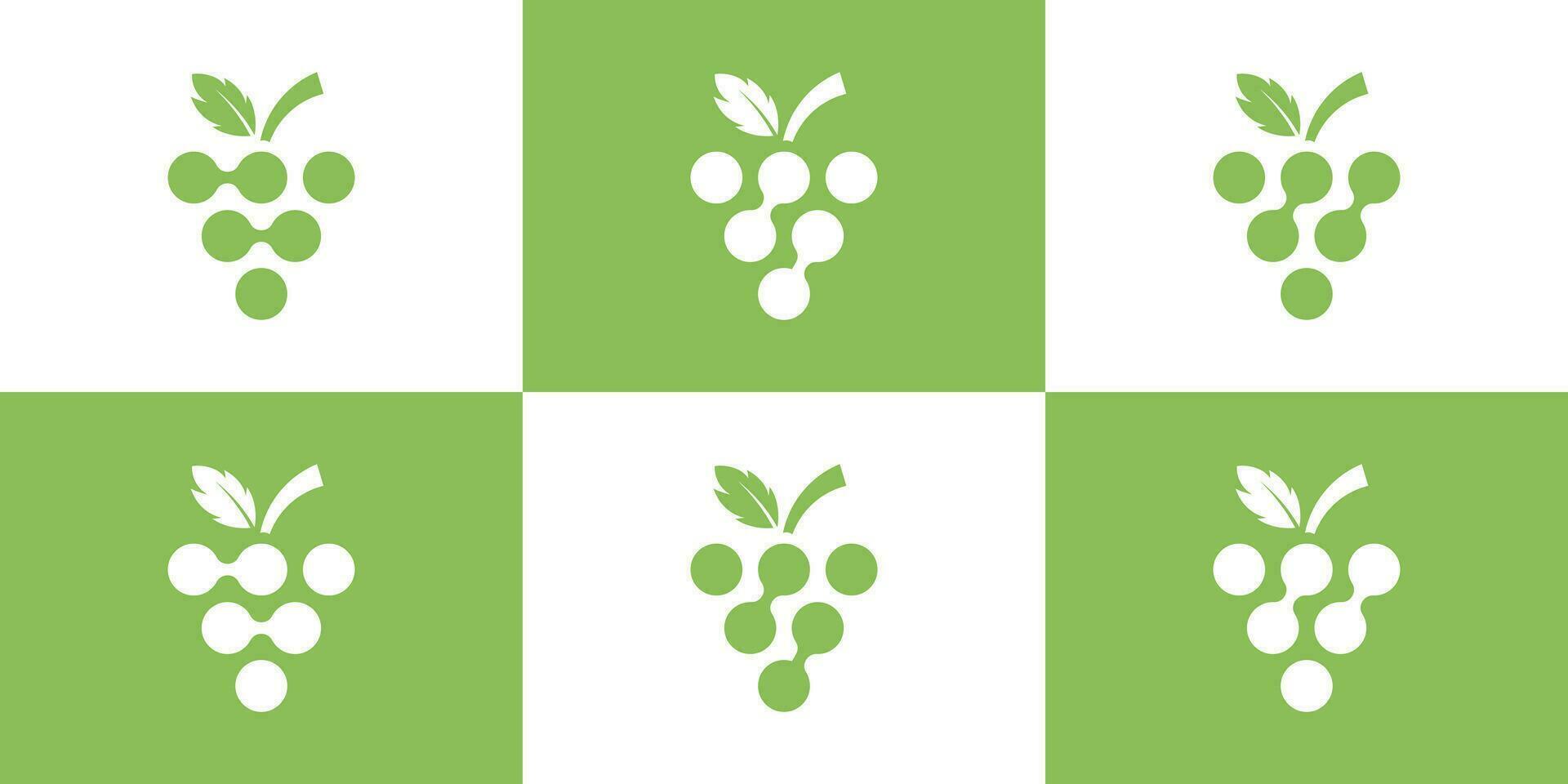 lien logo conception accouplé avec les raisins fabriqué dans moderne style vecteur