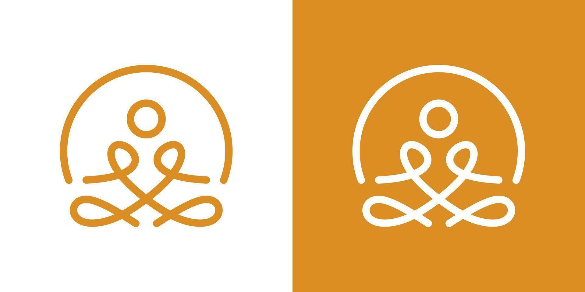 logo conception élément de yoga thérapie pour santé et établi avec ligne style vecteur