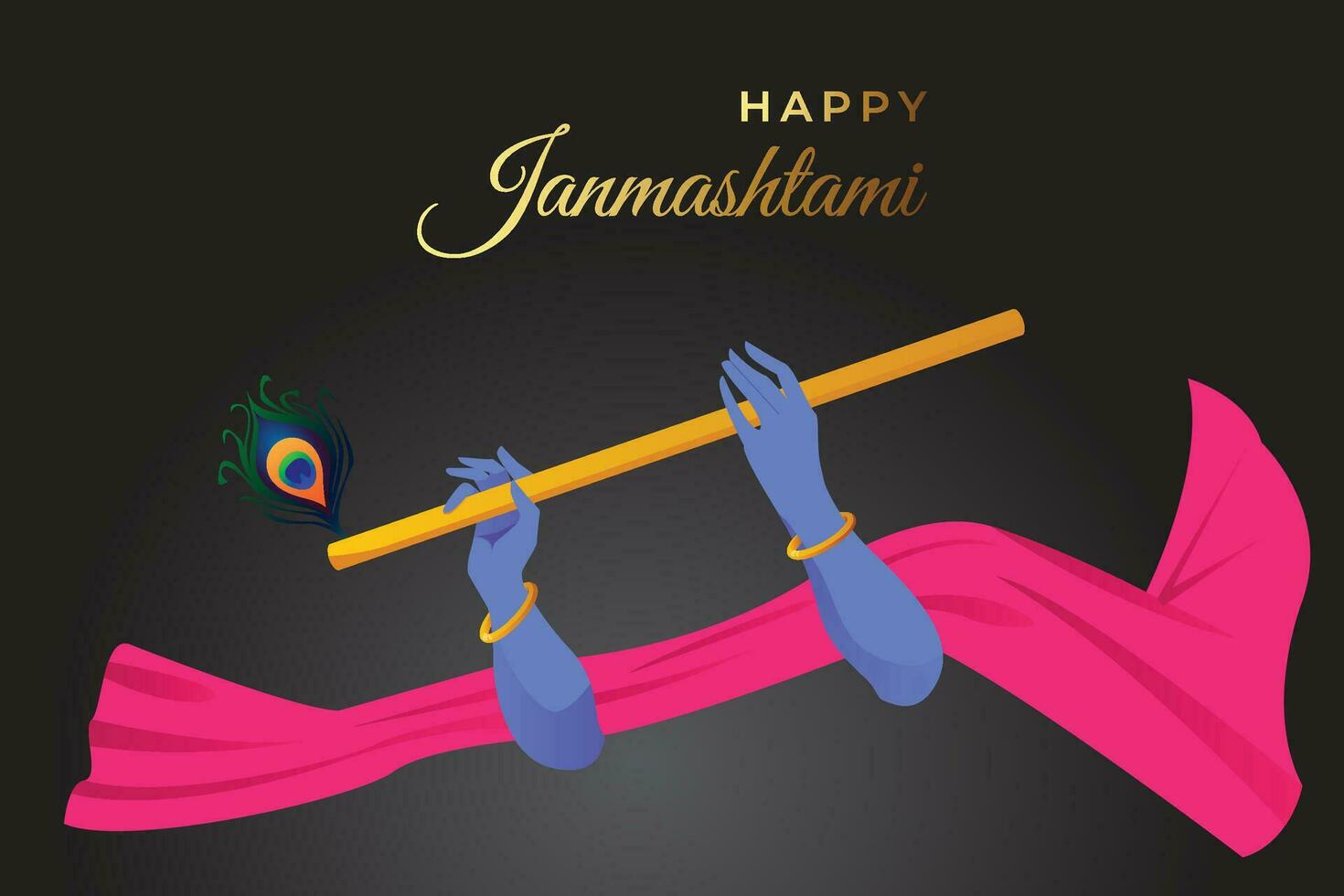 shree krishna janmashtami carte illustration vecteur