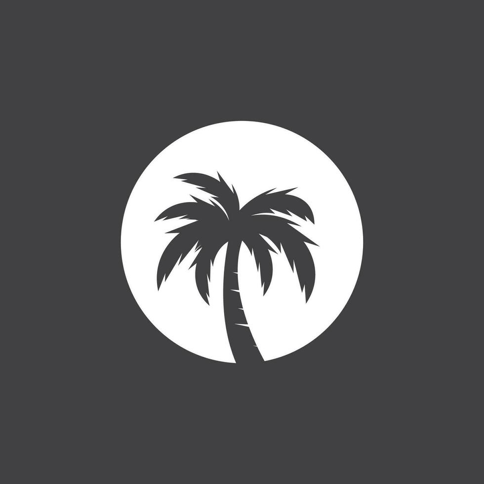 paume noix de coco arbre logo icône silhouette vecteur