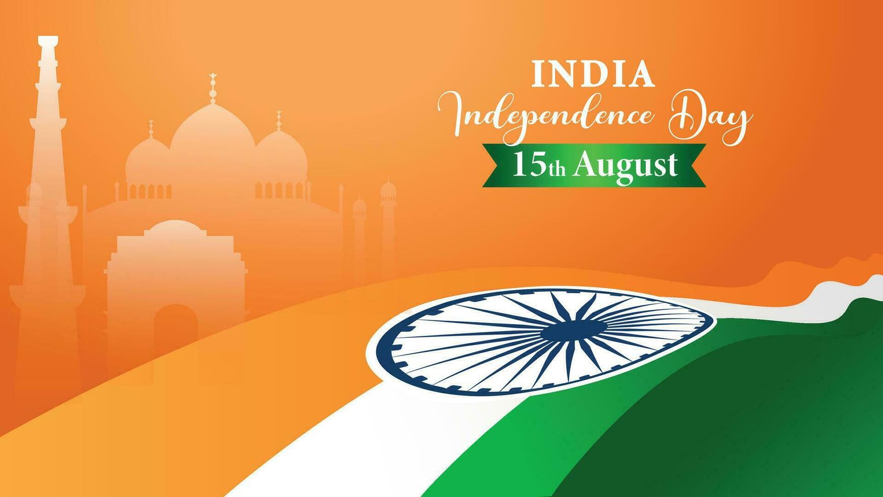 content indépendance journée Inde 15e août. Indien monument et point de repère avec Contexte , affiche, carte, bannière. vecteur illustration conception
