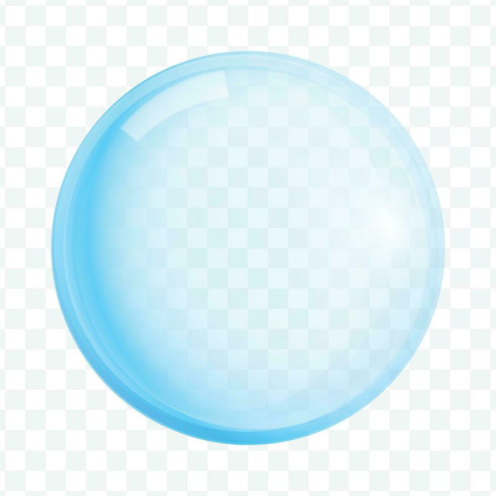 vecteur bleu transparent verre sphère verre ou balle, brillant bulle brillant