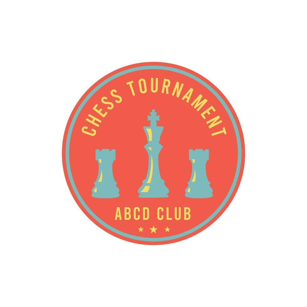 échecs tournoi badge logo conception. échecs club conception logo vecteur. vecteur