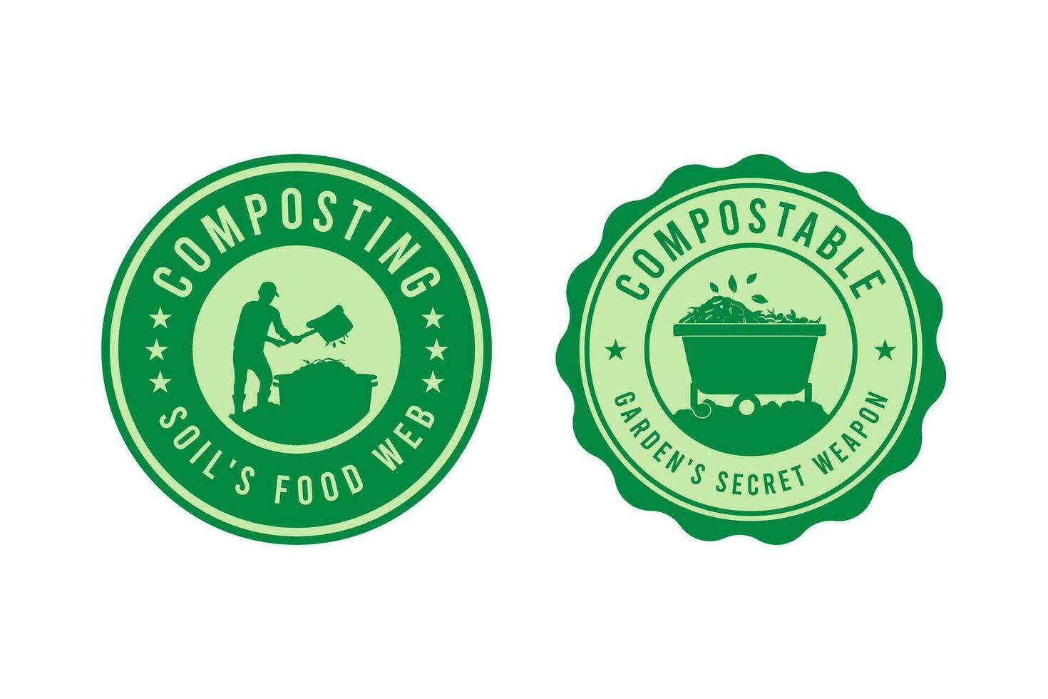 le compostage badge logo conception illustration vecteur