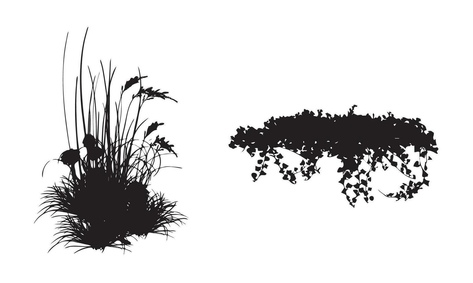vecteur plante et arbre silhouette