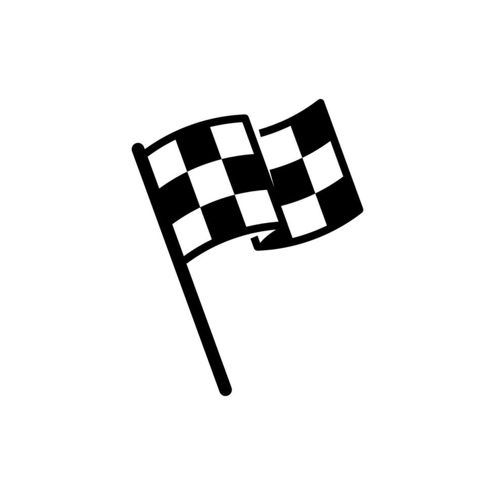 courses drapeau icône isolé sur blanc Contexte vecteur