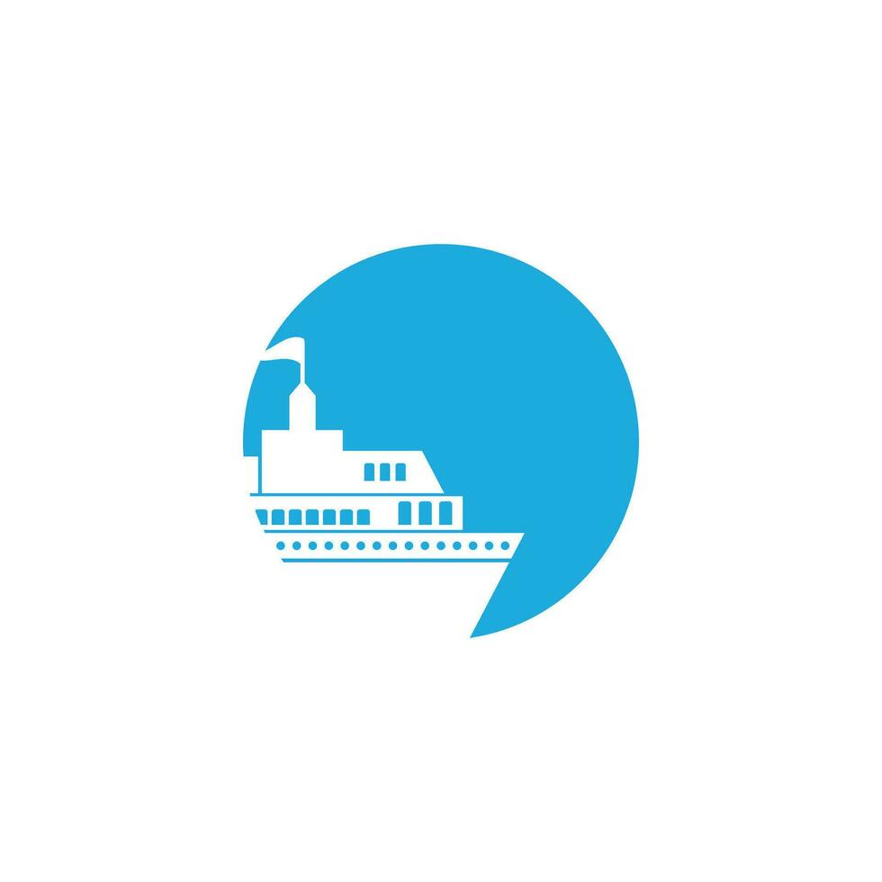 croisière navire logo icône modèle vecteur plat conception