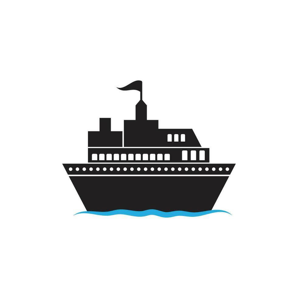 croisière navire logo icône modèle vecteur plat conception