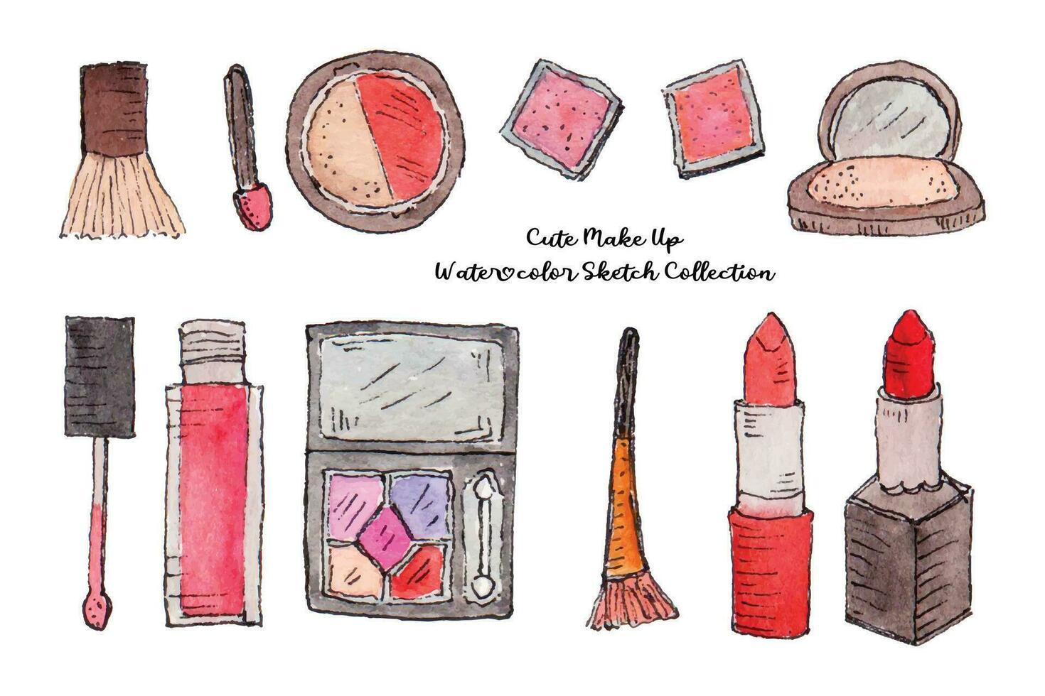 beauté mode aquarelle esquisser élément collection vecteur