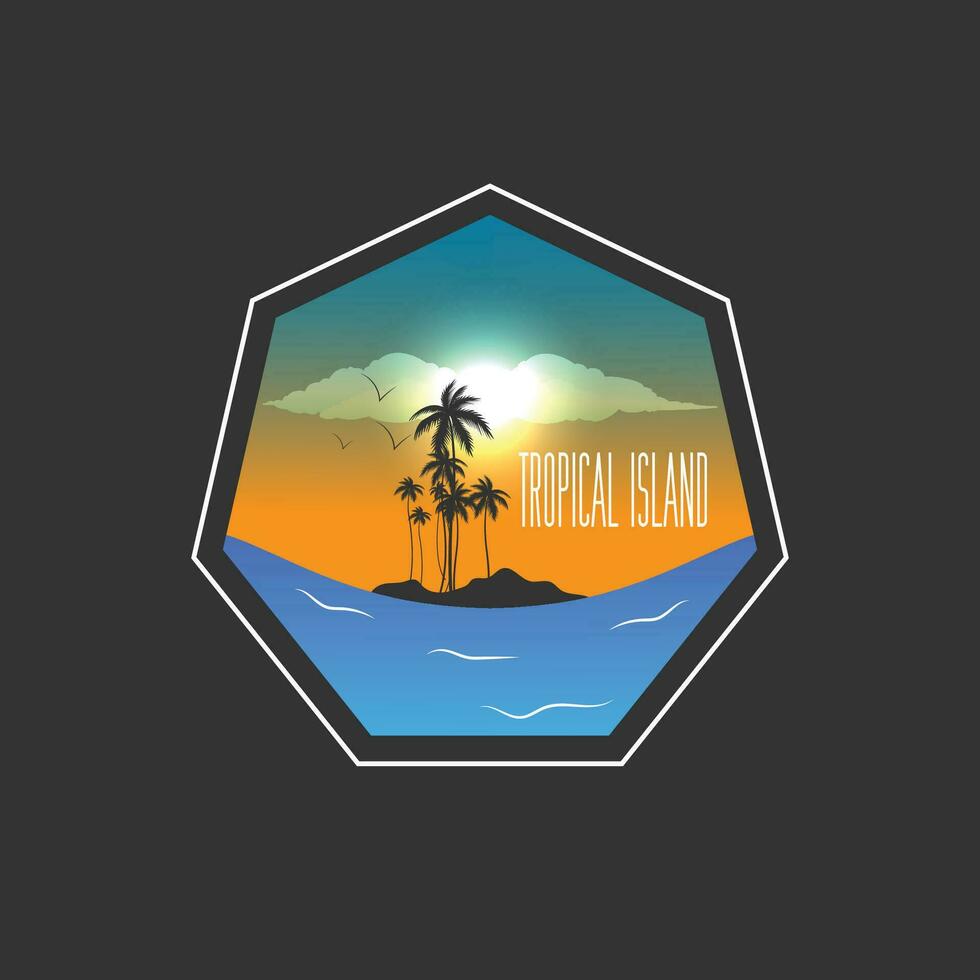 tropical île logo vecteur