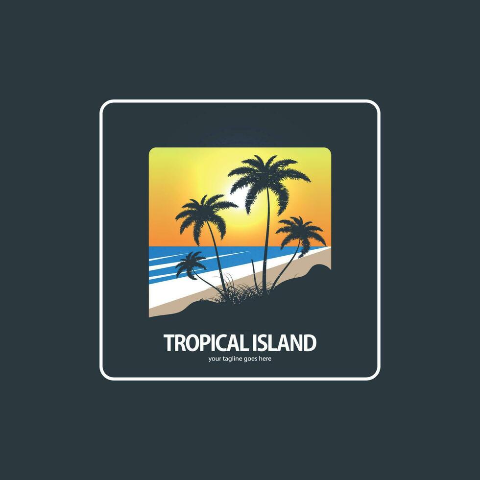 tropical île logo vecteur