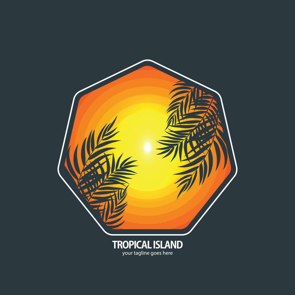 tropical île logo vecteur