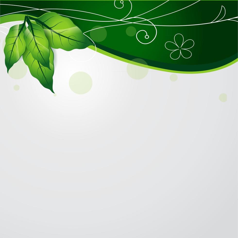 fond de printemps avec des feuilles vertes sur illustration vectorielle fond blanc à la mode vecteur