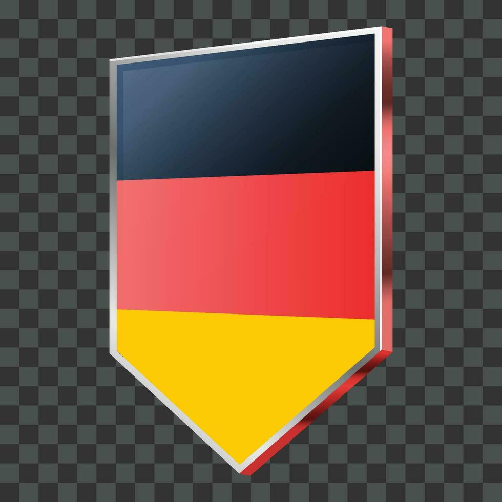 vecteur 3d réaliste fanion Allemagne avec drapeau