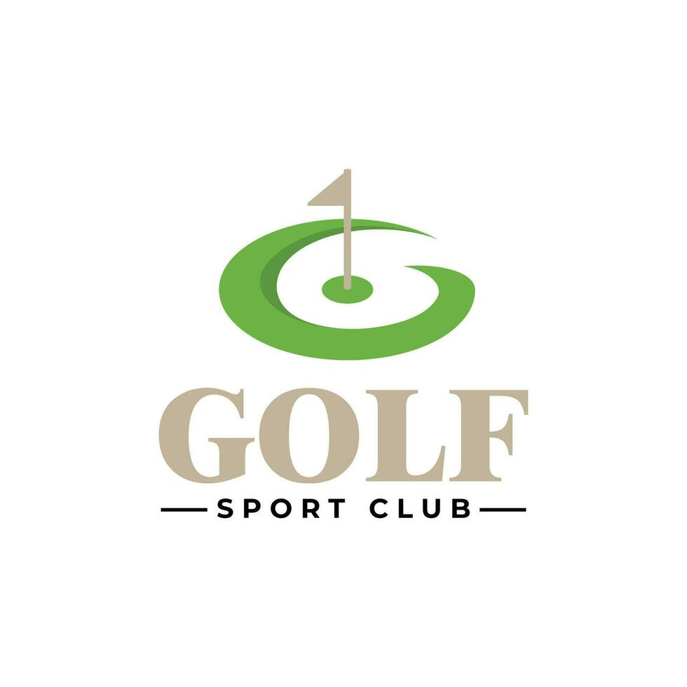 moderne professionnel le golf modèle logo avec lettre g et champ le golf vecteur