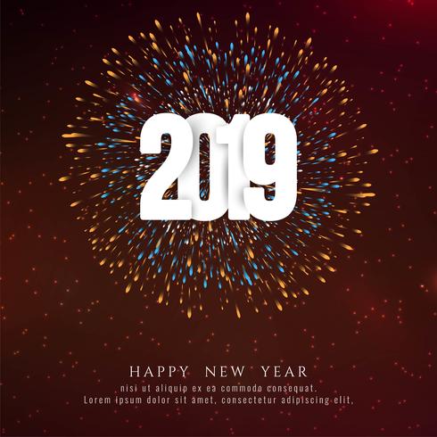 Abstrait joyeux nouvel an 2019 célébration vecteur