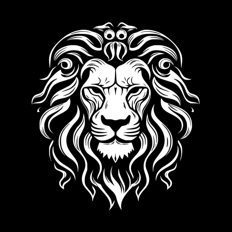 lion, noir et blanc vecteur illustration