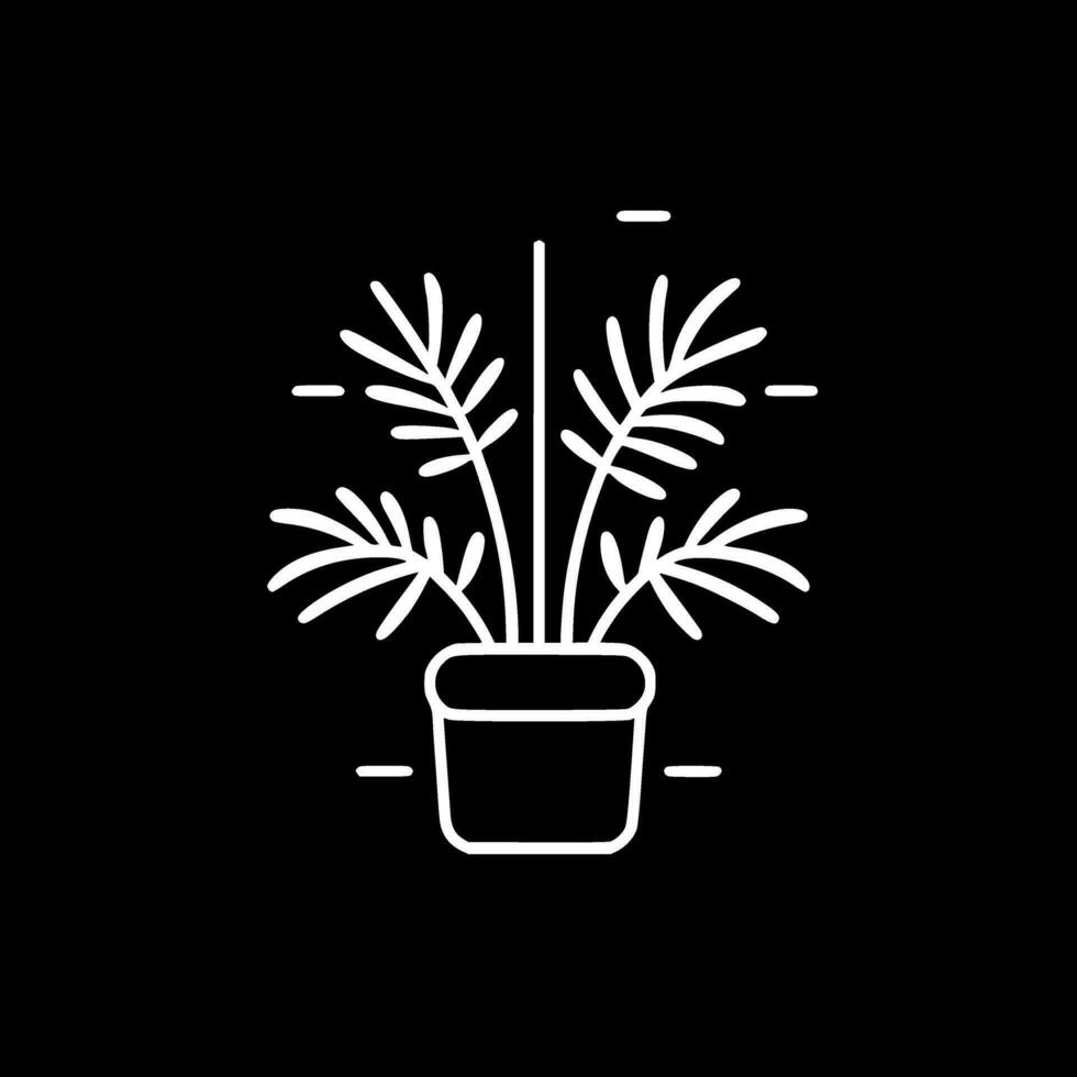 les plantes - noir et blanc isolé icône - vecteur illustration