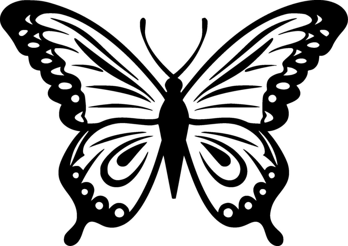 papillon, minimaliste et Facile silhouette - vecteur illustration