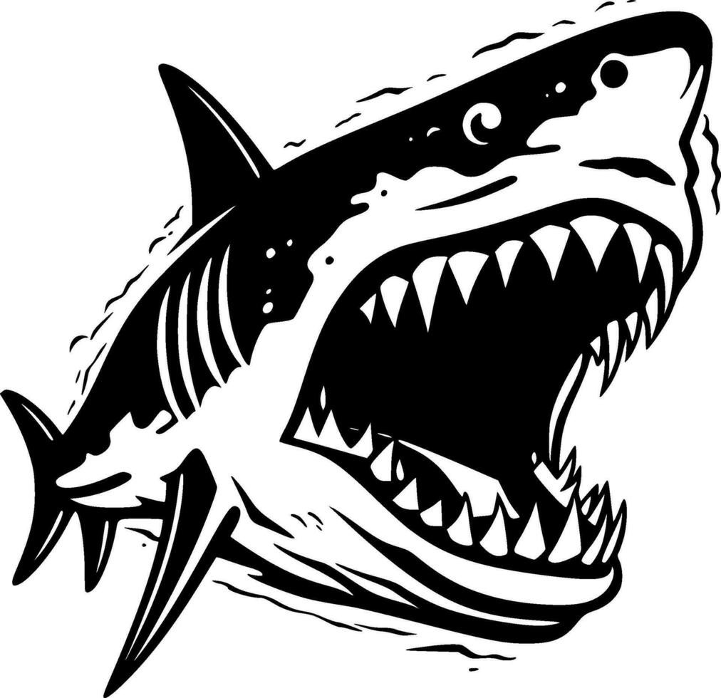 requin, noir et blanc vecteur illustration