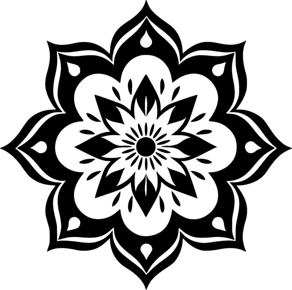 mandala, noir et blanc vecteur illustration