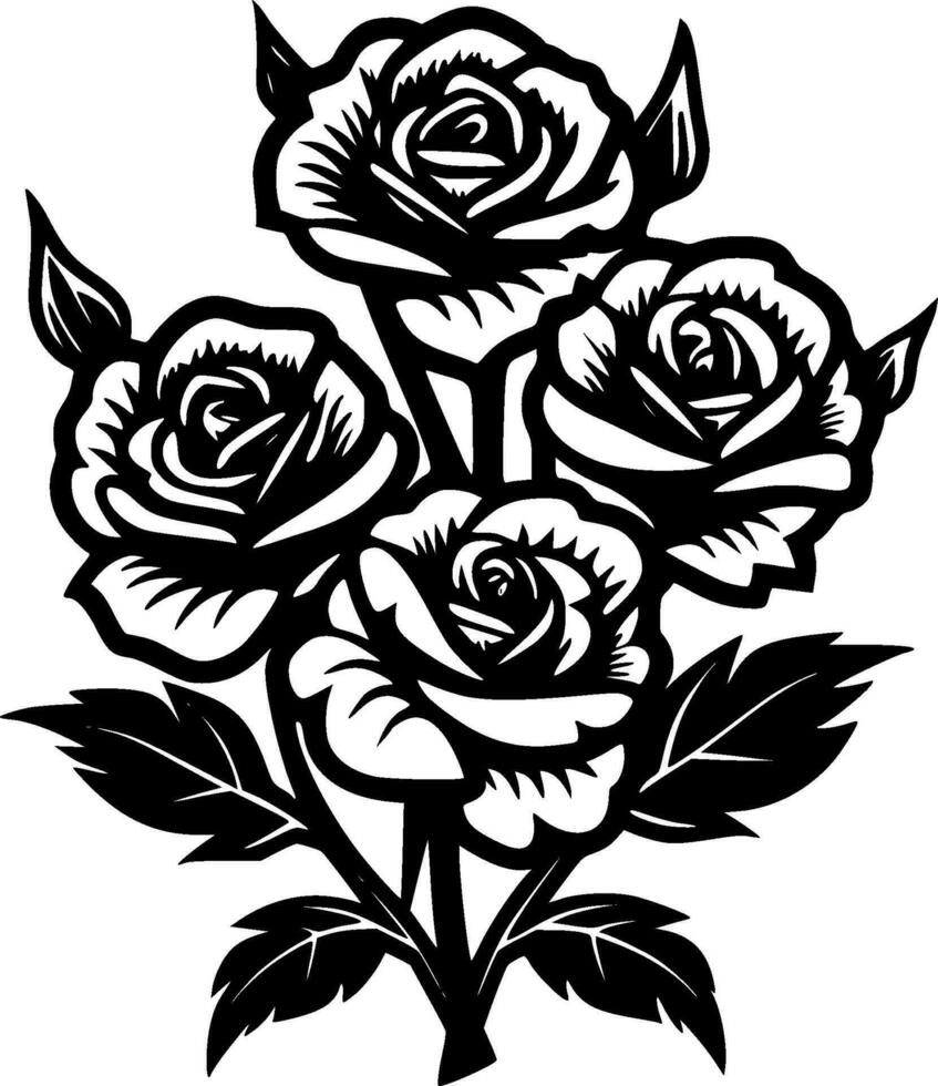 des roses - minimaliste et plat logo - vecteur illustration