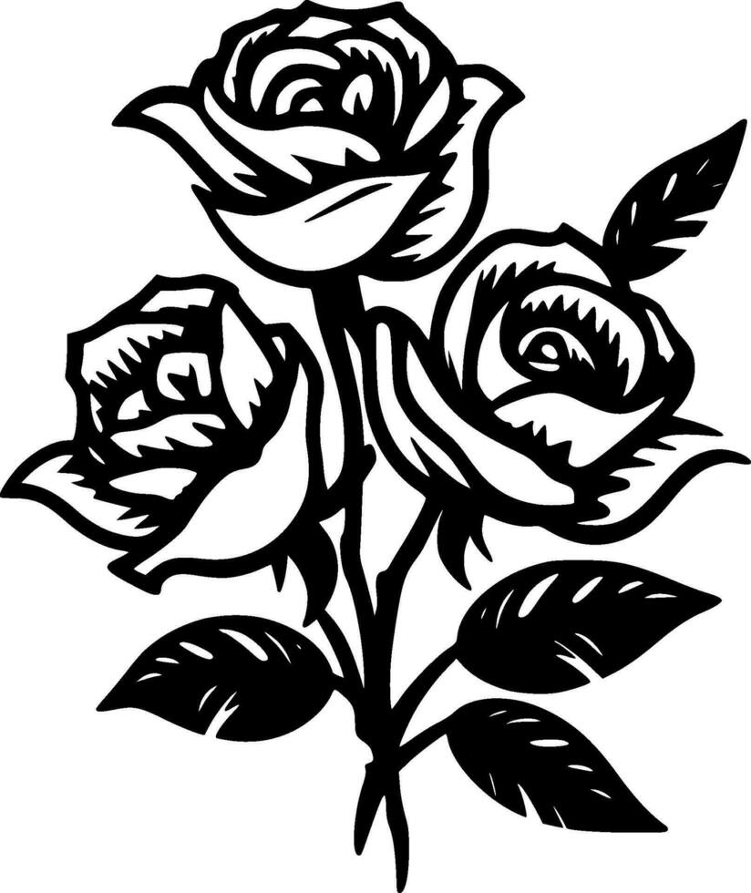 des roses, minimaliste et Facile silhouette - vecteur illustration