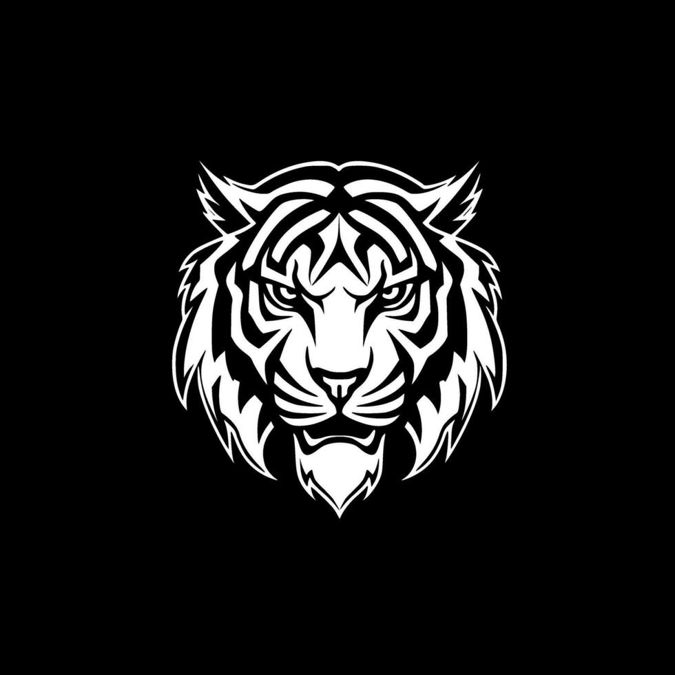 tigre, noir et blanc vecteur illustration