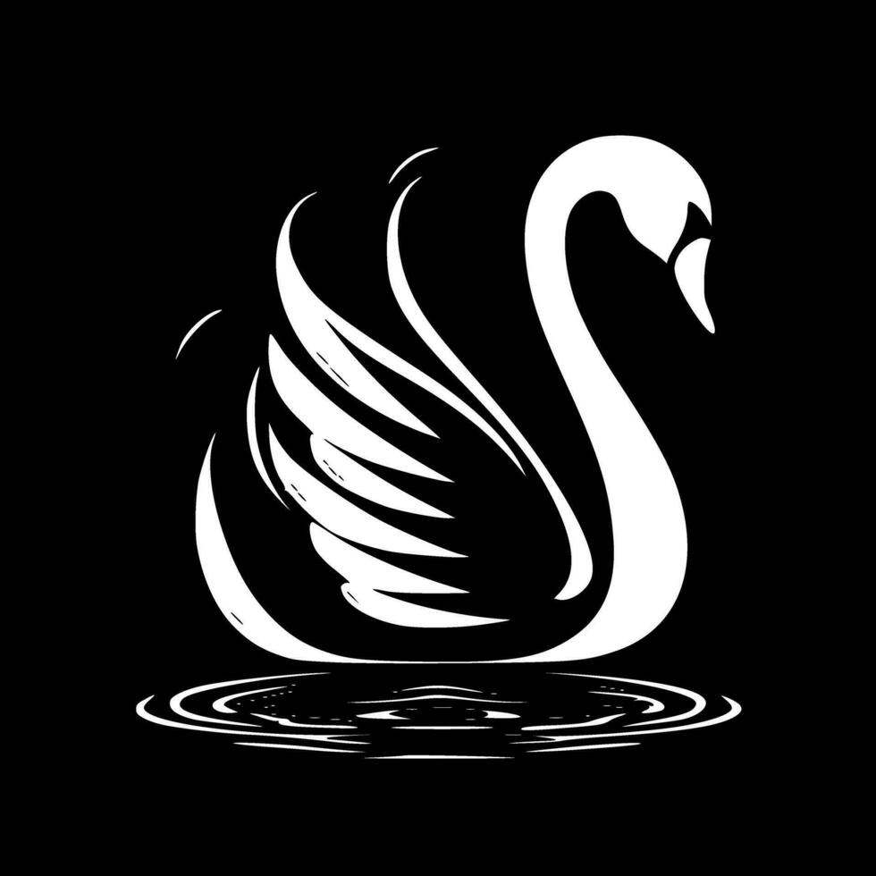 cygne, noir et blanc vecteur illustration