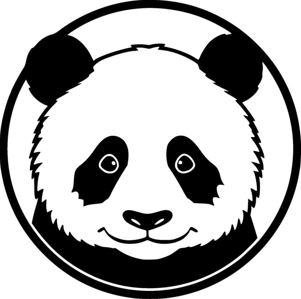 Panda, noir et blanc vecteur illustration