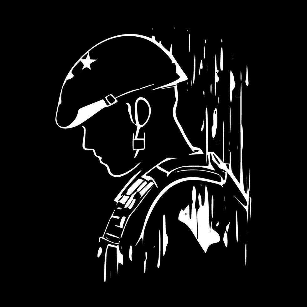 soldat - minimaliste et plat logo - vecteur illustration