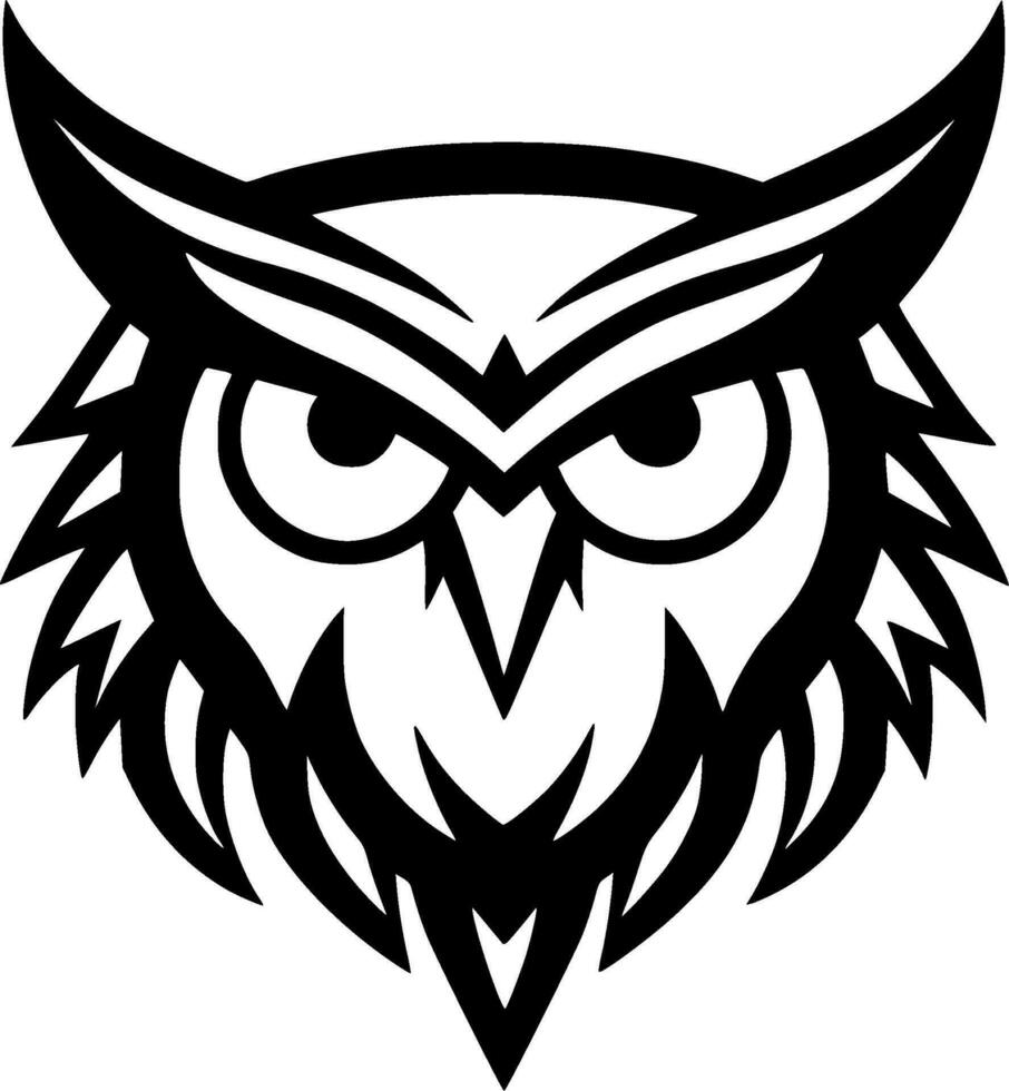 hibou - minimaliste et plat logo - vecteur illustration