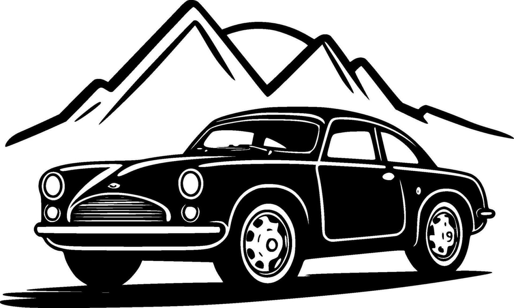 voiture, noir et blanc vecteur illustration