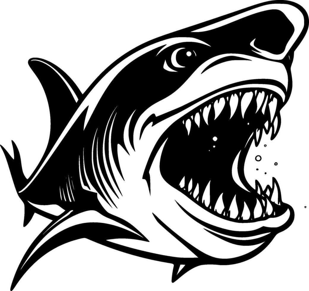 requin, noir et blanc vecteur illustration