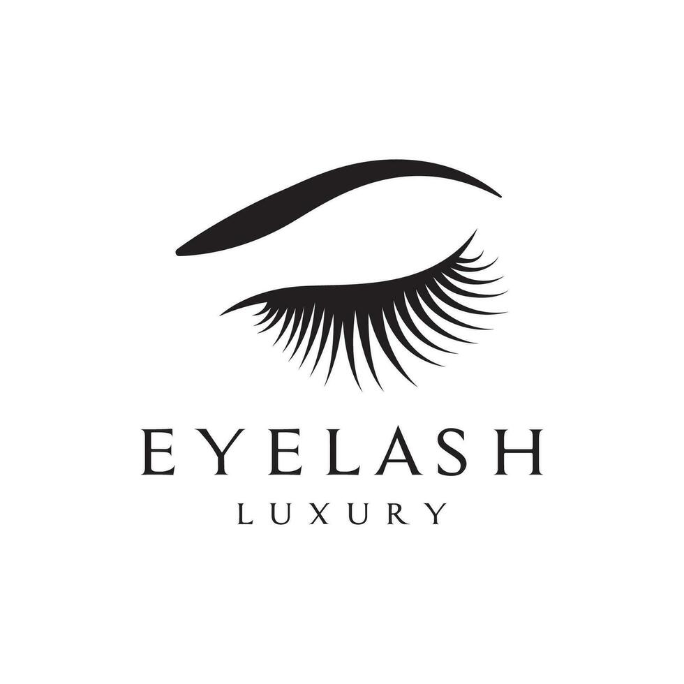 magnifique et luxueux et moderne aux femmes cils et les sourcils logo conception. logo pour entreprise, beauté salon, se maquiller, cil magasin. vecteur