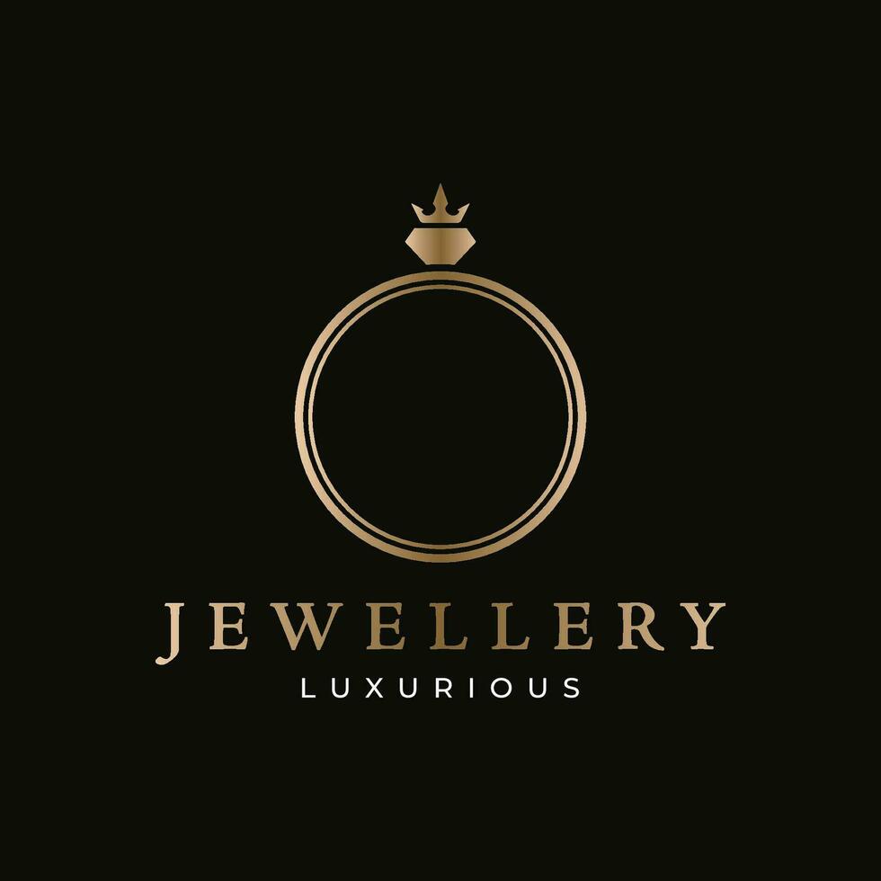 luxe ancien bijoux logo modèle conception avec Créatif idée avec abstrait bague forme. logo pour bijoux boutique, entreprise, entreprise, mode. vecteur
