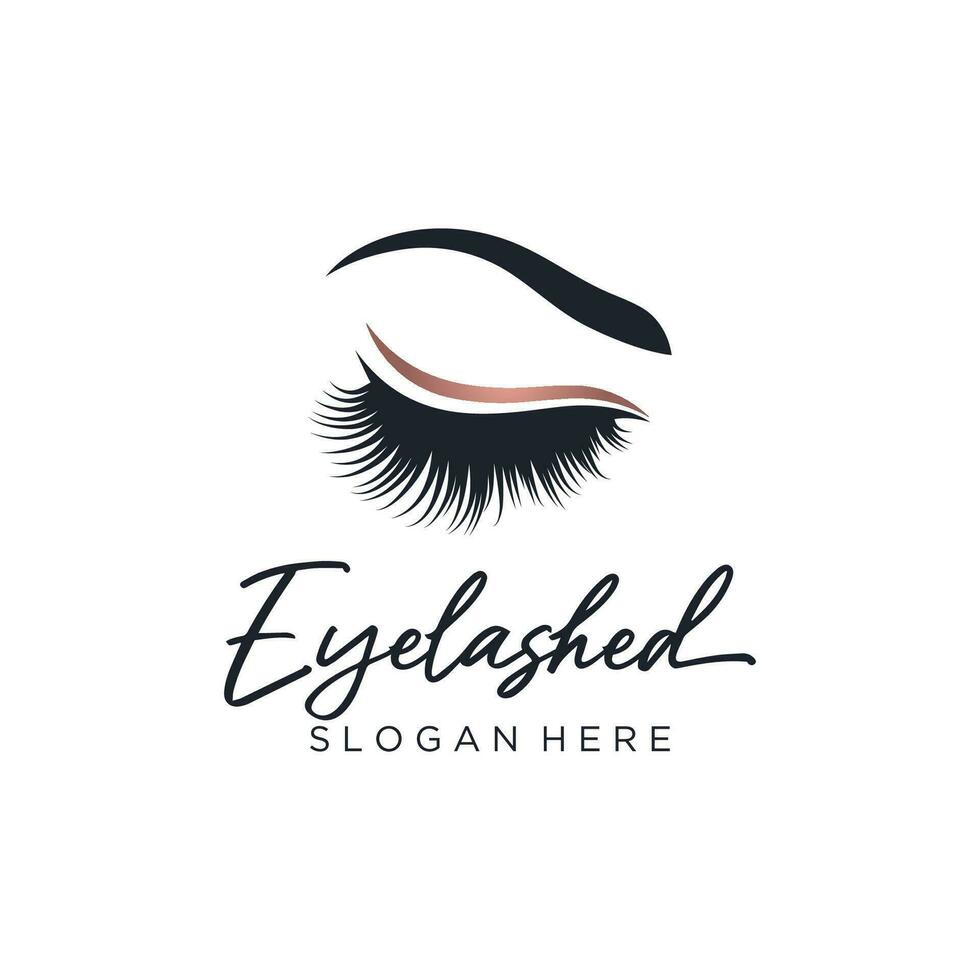 magnifique et luxueux et moderne aux femmes cils et les sourcils logo conception. logo pour entreprise, beauté salon, se maquiller, cil magasin. vecteur