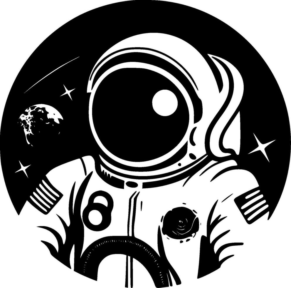 astronaute, minimaliste et Facile silhouette - vecteur illustration