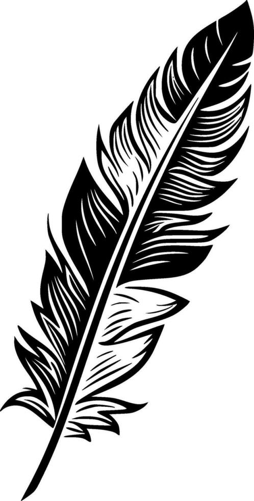 plume - noir et blanc isolé icône - vecteur illustration