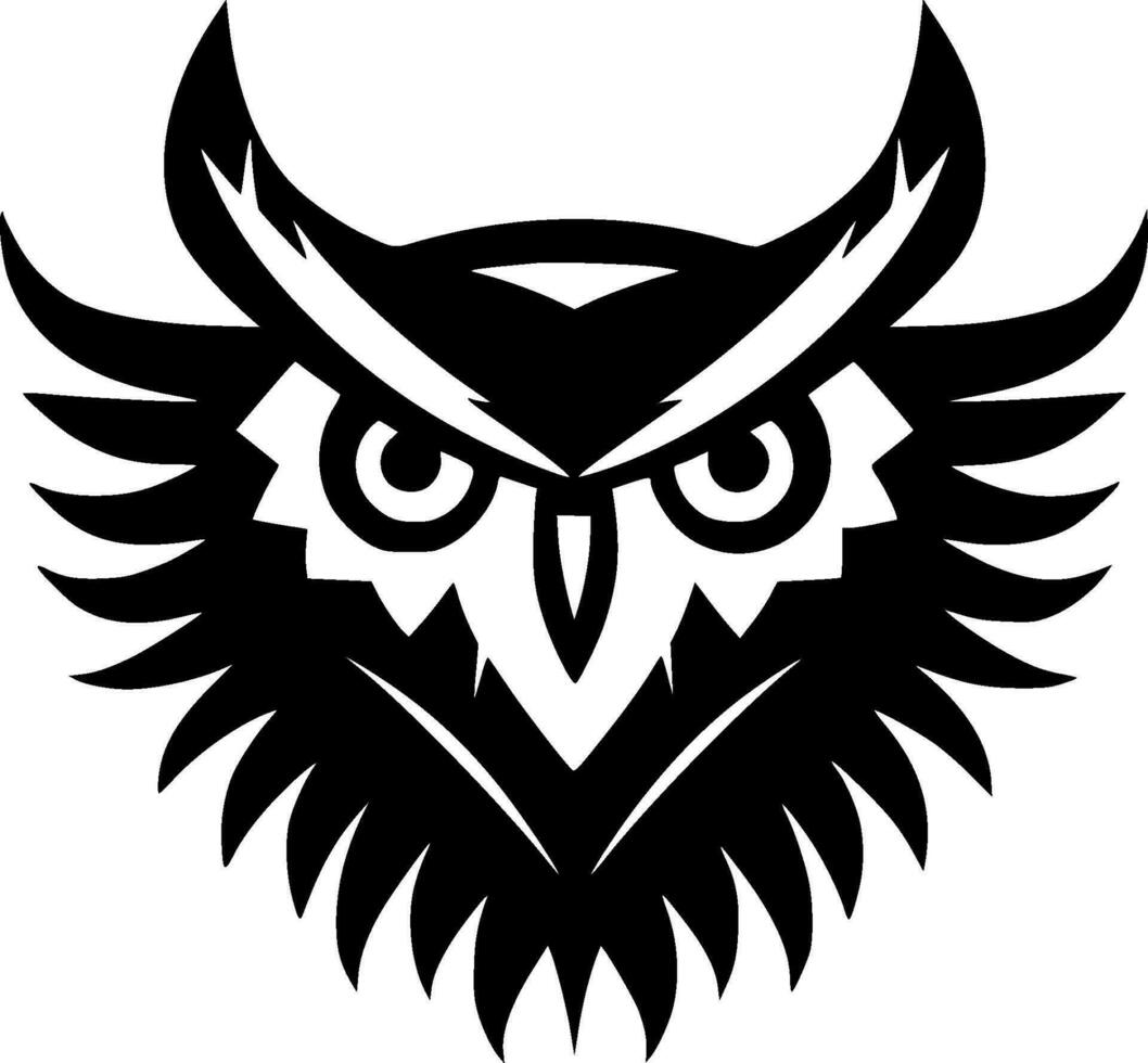 hibou - minimaliste et plat logo - vecteur illustration