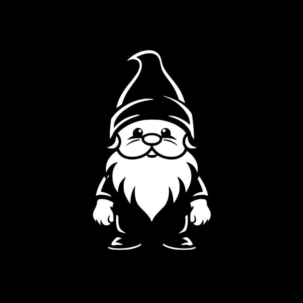 gnome - noir et blanc isolé icône - vecteur illustration