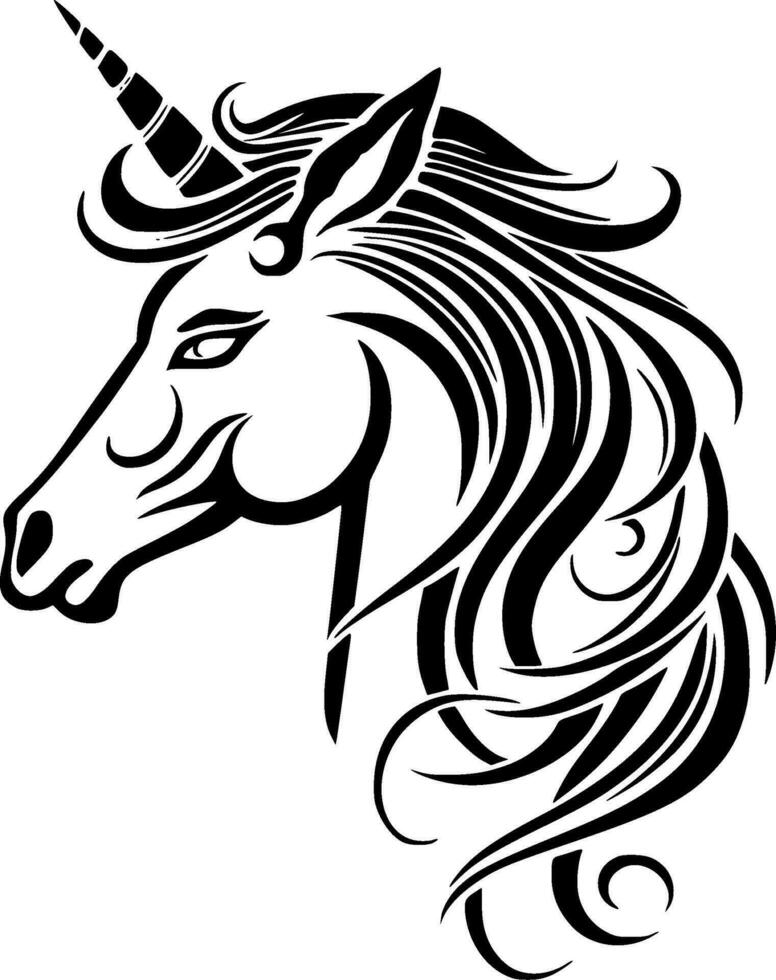 Licorne, noir et blanc vecteur illustration