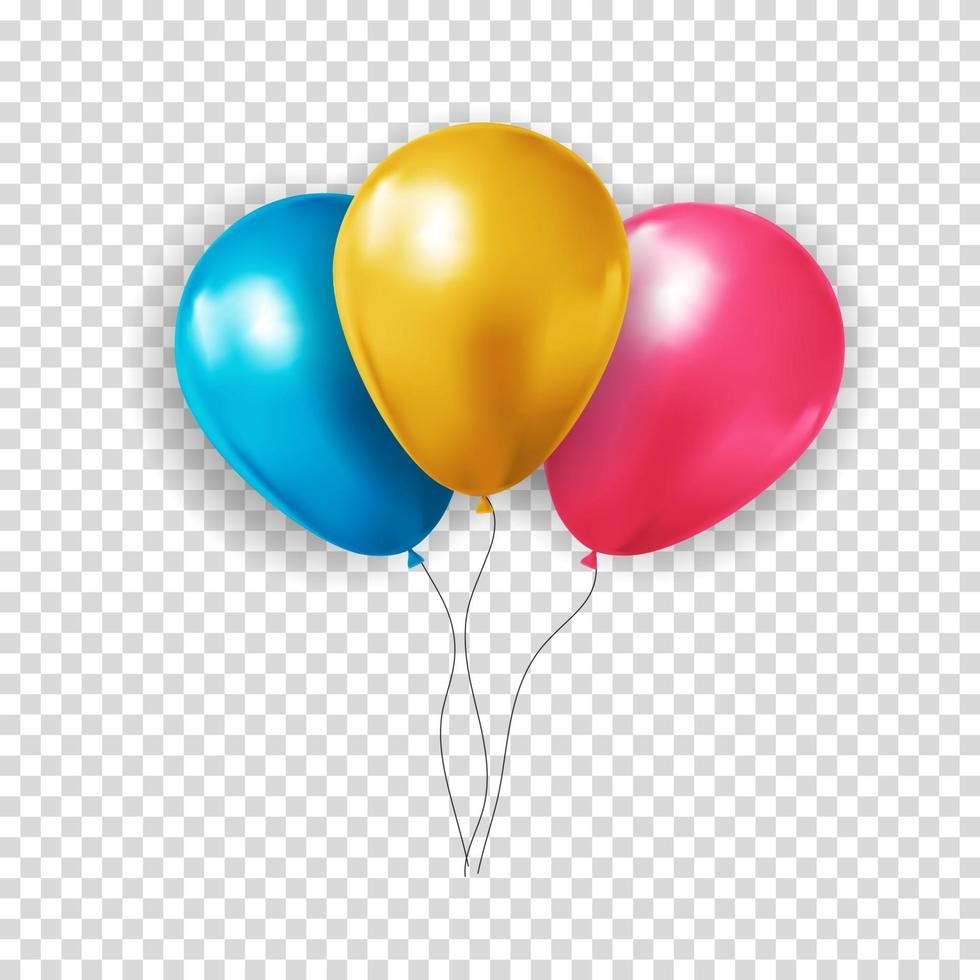 ballon 3d réaliste pour la fête, fond de vacances. illustration vectorielle eps10 vecteur