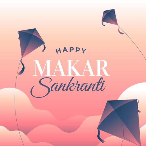 Joyeux Makar Sankranti Salut vecteur