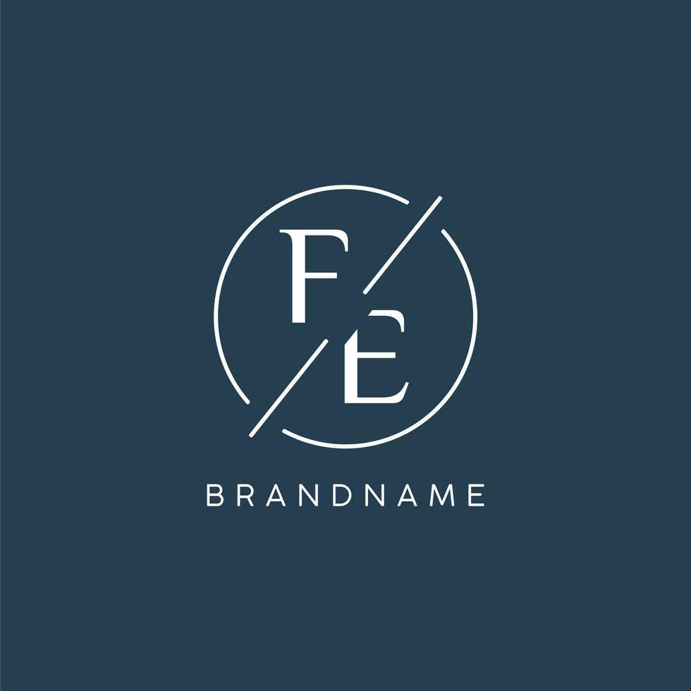 initiale lettre fe logo monogramme avec cercle ligne style vecteur