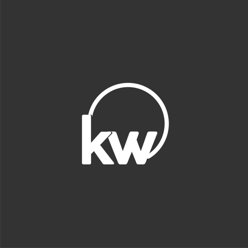 kw initiale logo avec arrondi cercle vecteur