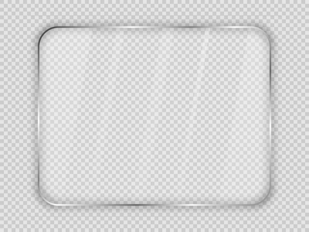 verre assiette dans arrondi rectangulaire Cadre vecteur