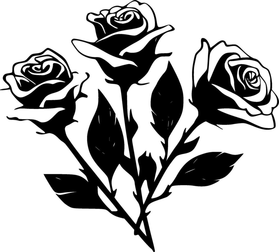 des roses, minimaliste et Facile silhouette - vecteur illustration